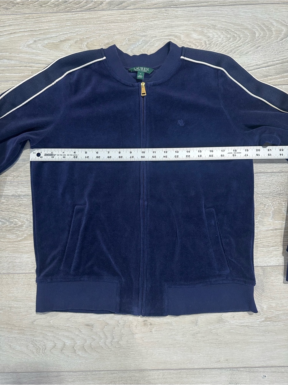 Lauren Ralph Lauren Velour Tracksuit Set Navy Blue Medium Athleisure Loungewear - Picture 8 of 13